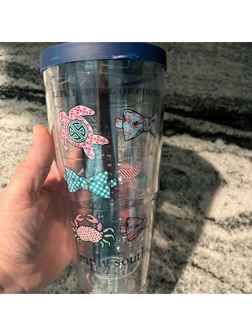 Simply Southern Clear Tumbler with Blue Lid